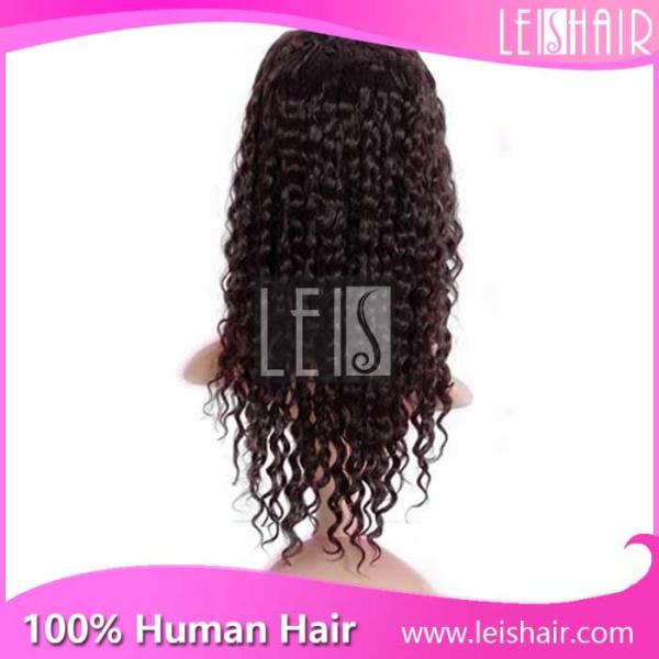 Factory price brazilian virgin remy hair curly full lace wig