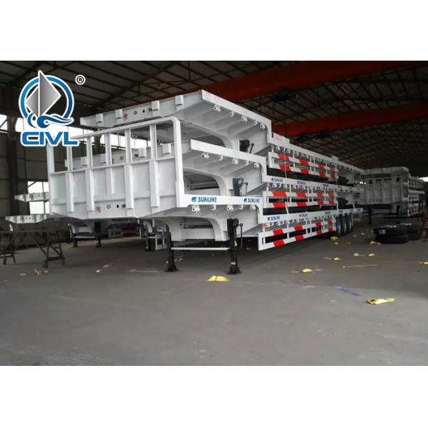 3 Pcs 13T Axles Semi Trailer Trucks With 12.00R20 Model Tires And Jost Legs For 40T Heavy Duty Loaded .