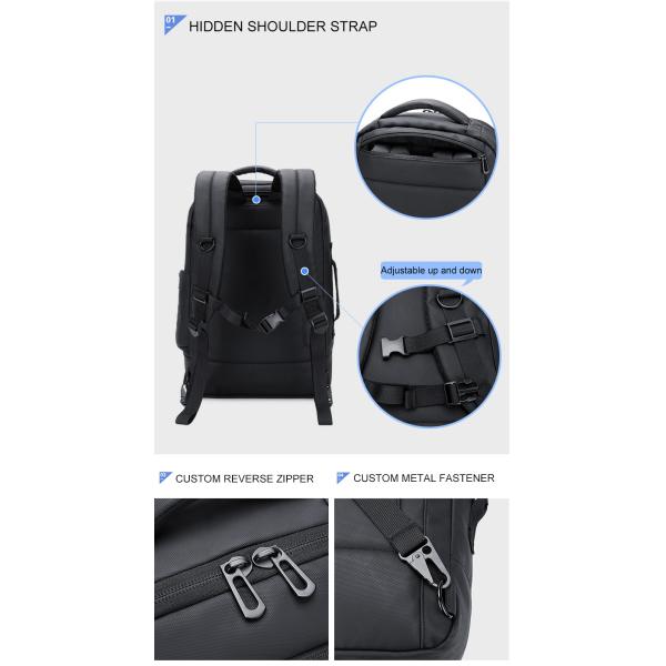 ISO9001 Duffel Bag Interior Zipper Pocket Men Business Backpack 23 Litre