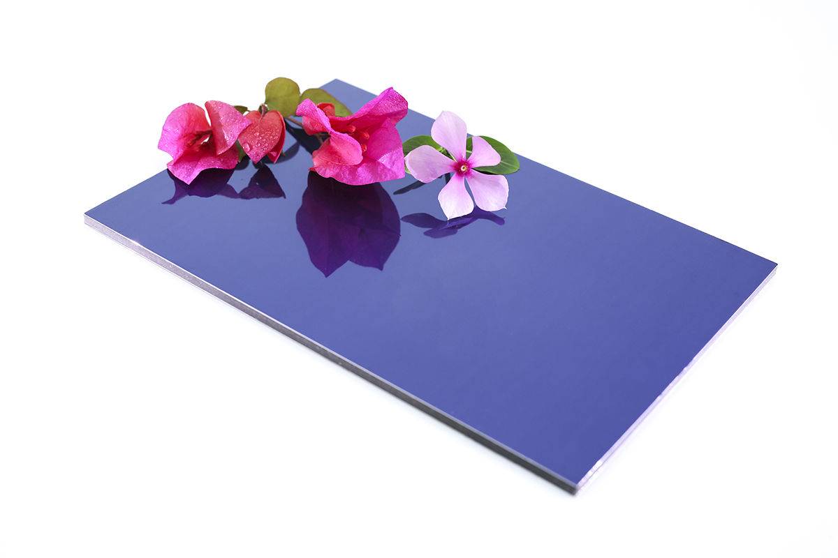 Black 1220 X 2440 Mirror Aluminium Composite Panel PVDF Coating Fire Retardant Acp Sheets