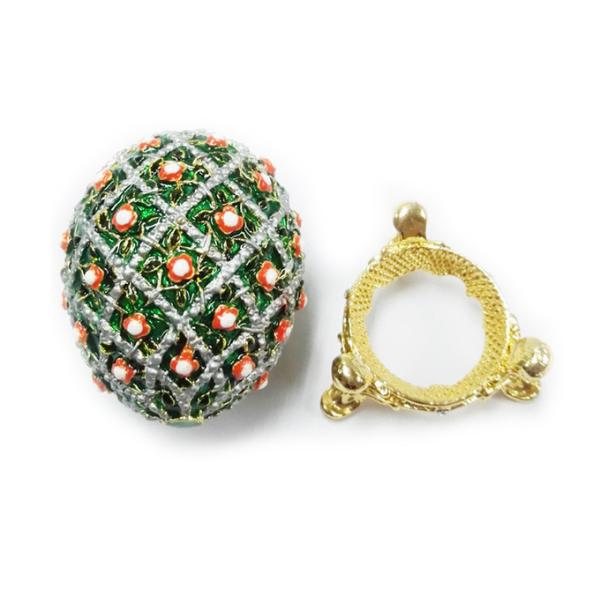Faberge Egg Trinket Jewelry Box with Rose for Sale Rose Jewelry Trinket Box Rose Green Egg Christmas Wedding Gift