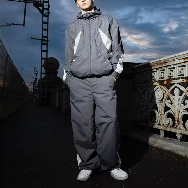 Clothing Manufacturer Custom Wind Breaker Track Suit Nylon Jacket Sweatpants Track Pant Jogging Suit Sweats Pant Suit Tracksuit