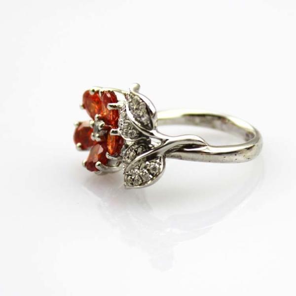 Fashion Jewelry Sterling Silver Ring with Purple and Clear Cubic Zircon (FR003)