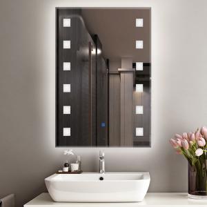 Quality Bathroom Intelligent Touch Wall Mounted Lighted Makeup Mirror 4mm Aluminum wholesale