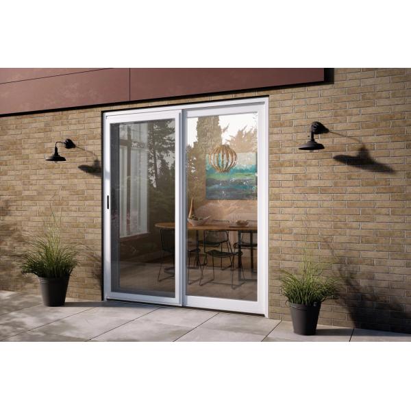 Modern Tempered Glass Doors , Waterproof Sliding Aluminium Frame Doors