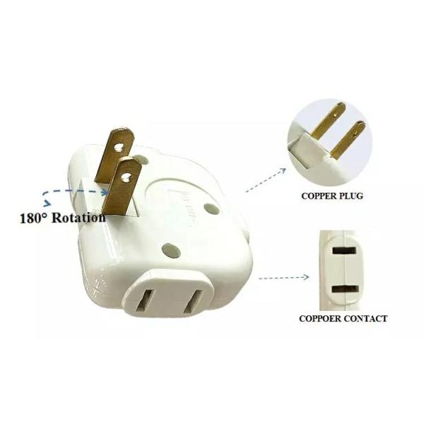 15 Amp Plug 2pin Travel 180° Swing Electric Plug Adapter
