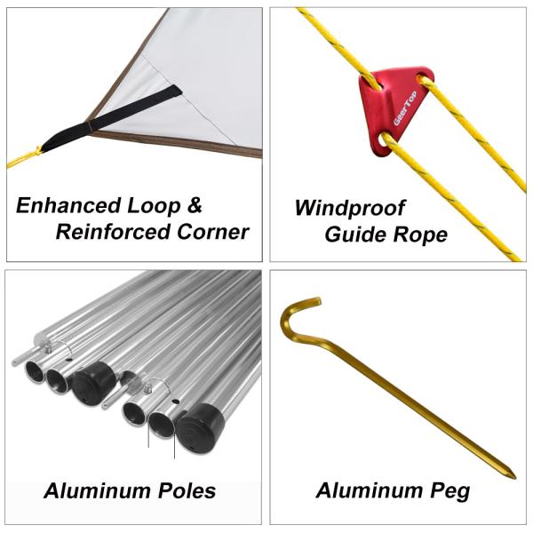 5-8 Persons Outdoor Waterproof Rain Fly Sun Shelter Tent Tarp For Camping