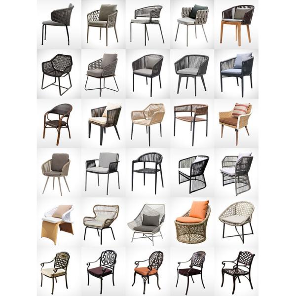 Black And White Rattan Chair Outdoor Garden Furniture High Temperature Resistance 2.5mm