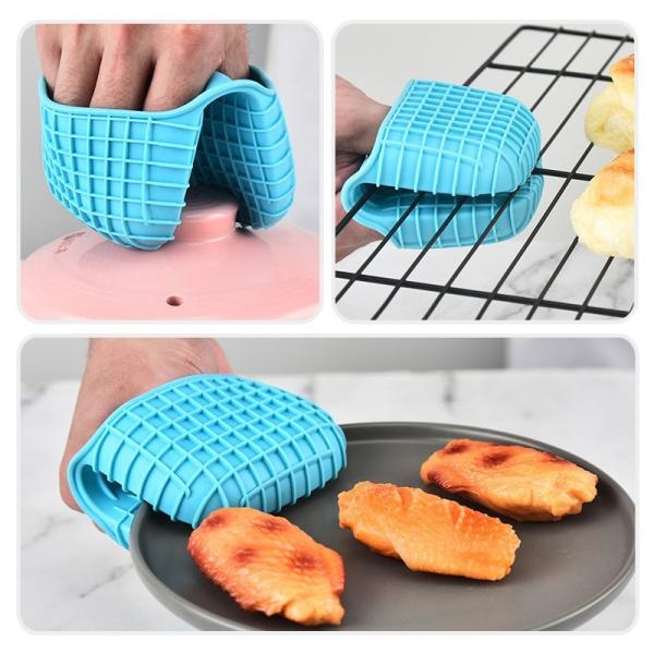Silicone Oven Mitts Heat Resistant Mini Oven Gloves And Pot Holders Set For Kitchen Non Slip Cooking Baking Pinch Grips