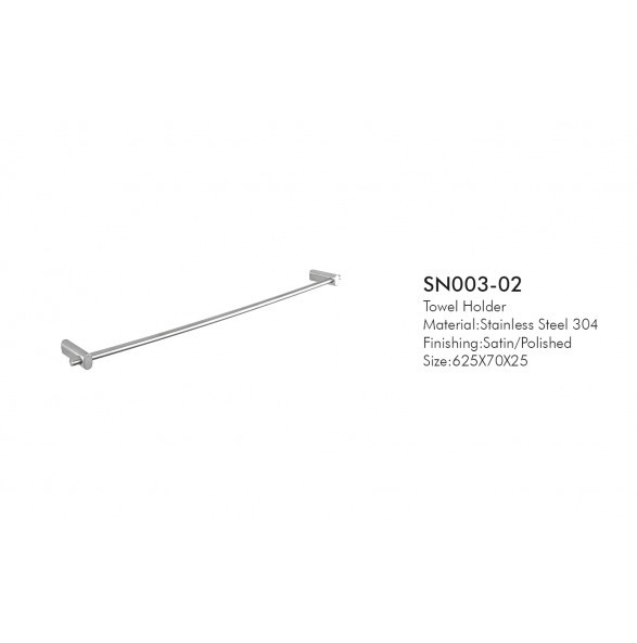 Sano 62.5cm Bathroom Towel Bars Rust Proof Sus304 Stainless Steel Towel Holder