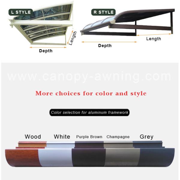 outdoor villa house building patio gazebo window door aluminum polycarbonate pc awning canopy canopies cover shelter