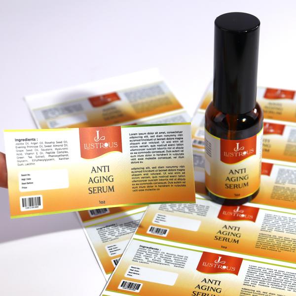 Printing Adhesive Label Sticker Transparent Logo Cosmetic Bottle Labels Clear PVC