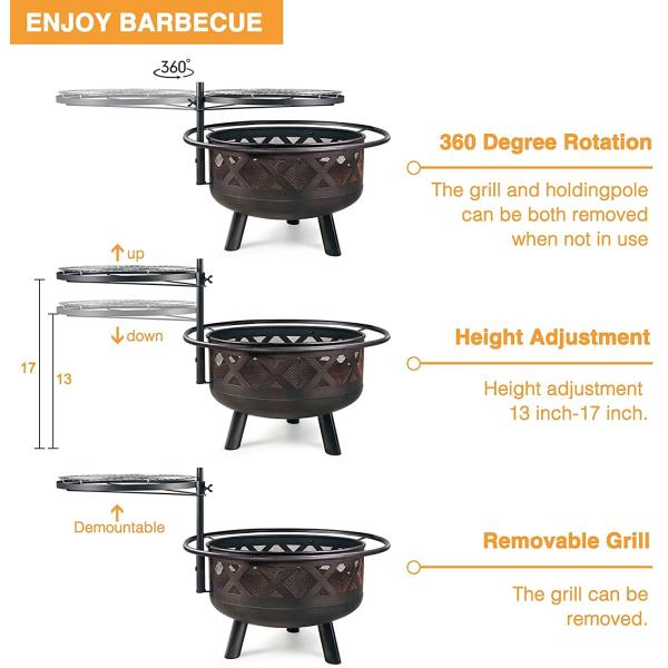 Wood Burning Barbecue Fire Pit