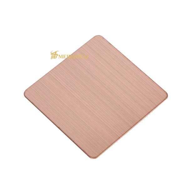 1000x2000mm Hairline Stainless Steel Sheet Rose Gold GB Standard