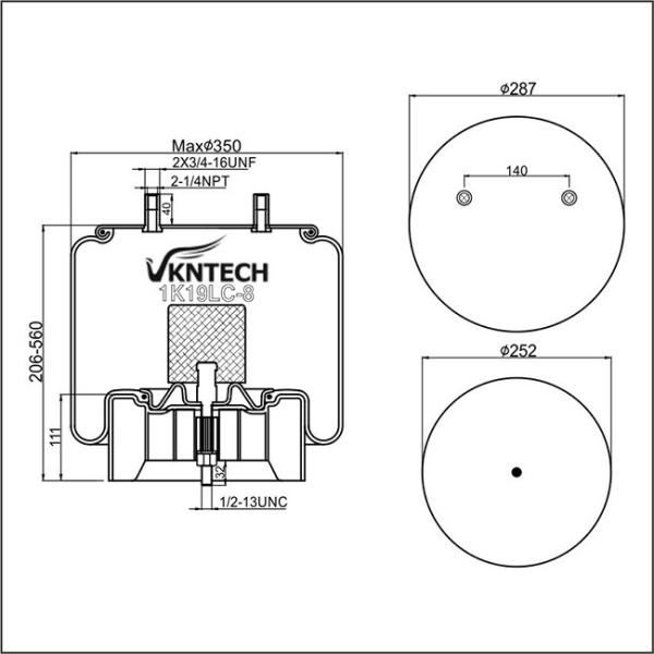 W01-358-8093 Firestone Truck Airbags For USA Trailer Hendrickson S23748 W/ Disk S24443