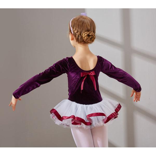 Children dance costumes girls velvet long-sleeved autumn uniforms children's ballet dance dress
