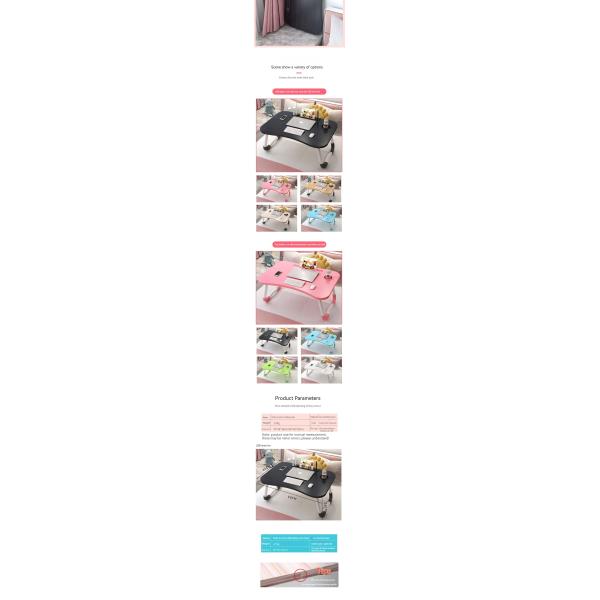 Mail Packing Foldable USB Bed Laptop Desk for Dormitory and Lazy Children's Learning