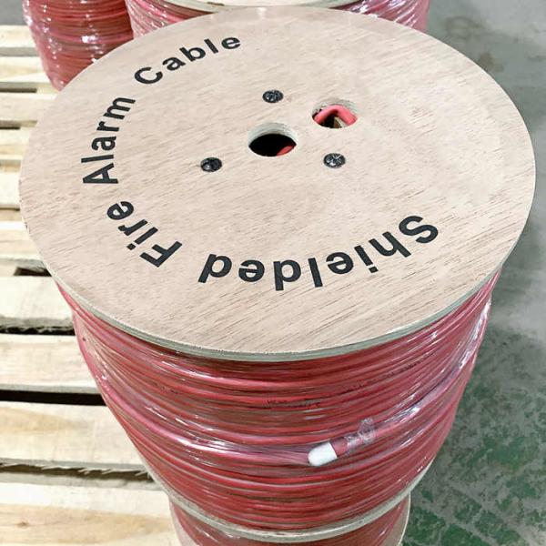 2 Cores Shielded Fire Alarm Cable , Heat Resistant Flexible Cable 22AWG Bare Copper