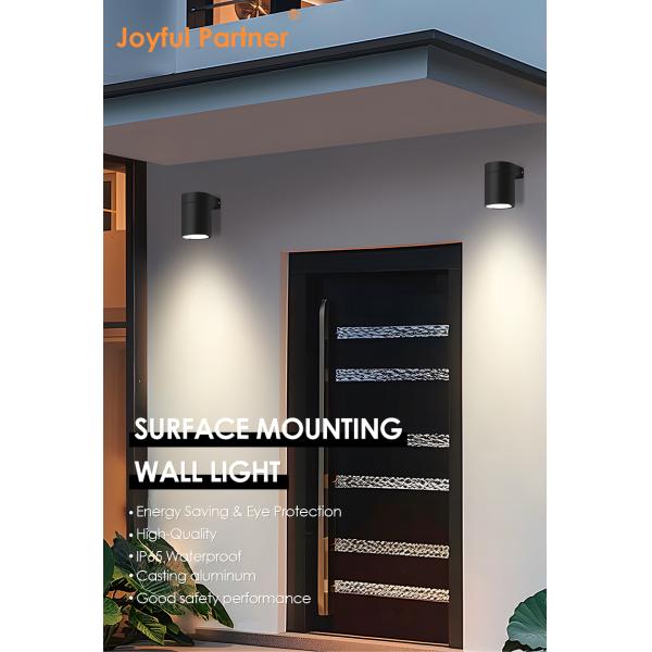 Exterior Wall Light Fixture Casting Aluminum IP65 Wall Mount Cylinder Disign With Tempered Glass