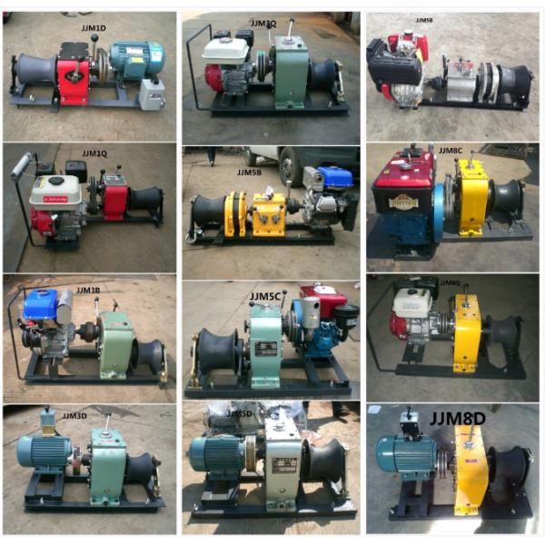 3 Ton Tower Erection Tools Cable Diesel Winch 4HP Single Capstan For Cable Pulling