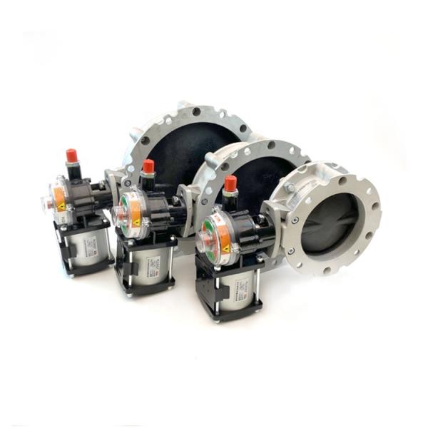 Flange Connection Aluminum Butterfly Valves DN250 Pneumatic For Cement Silo