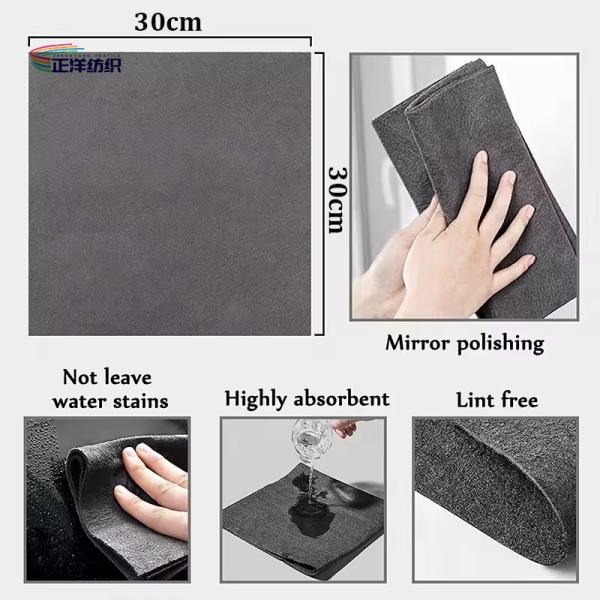 Kitchen Car Cleaning Towel Microfiber Wipes No Trace Absorbent Dish Cloth Bamboo Fiber Towel Glass Cleaning Cloth