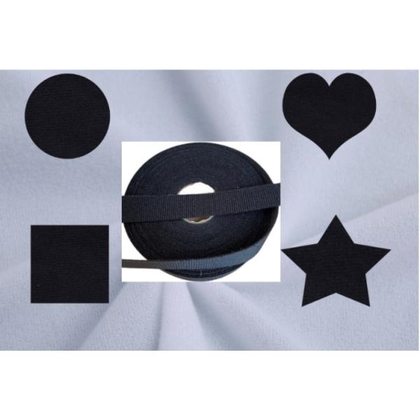 Breathable and soft extra thin Loop fabric wide Hook and Loop tape in black and white color