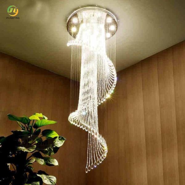Transparent Light Luxury Duplex Staircase Living Room Hotel Lobby Project Villa Building Hanging Line Modern Pendant Light