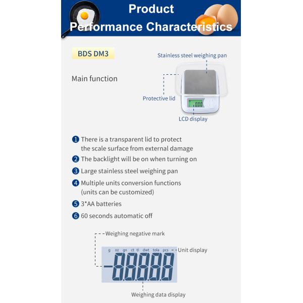 Easy Maintenance Stainless Steel Accuracy Coffee Bean Bakery Digital Food Scale Tea Scale Culinary Scale Weighing