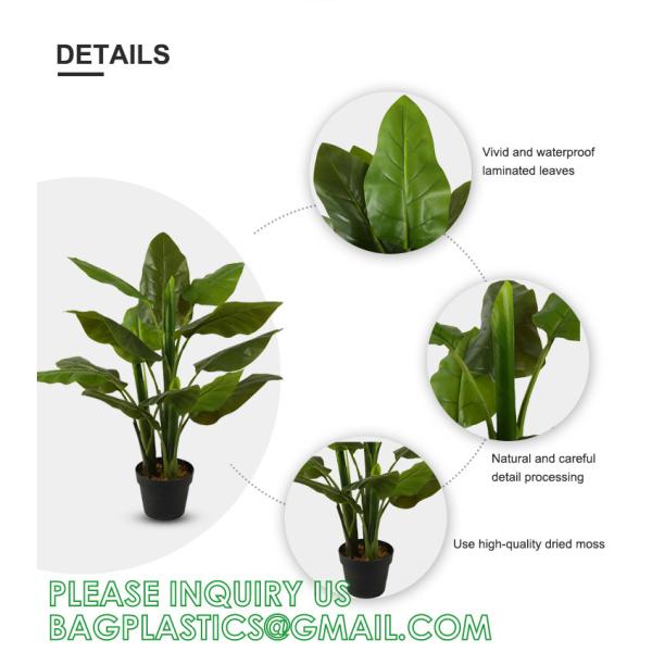 Artificial Bird of Paradise Plant 4 Feet Faux Palm Tree with 8 Trunks Faux Tree for Indoor Outdoor Modern Decoration