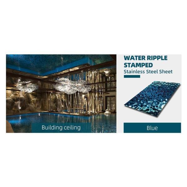 Green Large Water Ripple Stainless Steel Sheet Decorative Wall Panel Wear Resistance Plates