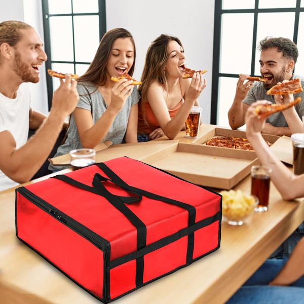 Reusable Hot Food Delivery Grocery Bag Insulated Food Thermal Pizza Shopping Bag Insulated Cooler Tote Bag Insulated Square Cooler with Logo Fresh