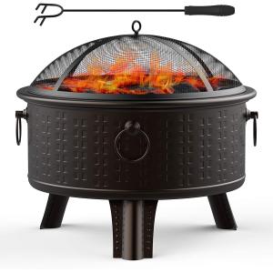 China Backyard Garden Stove Charcoal Barbeque Pits With Spark Screen Cover on sale