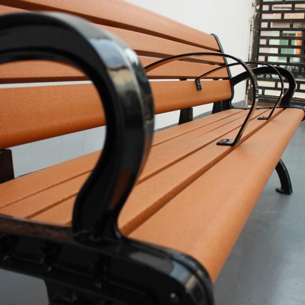 Leisure Plastic Wood Bench , Recycled Garden Bench With Two Dividers