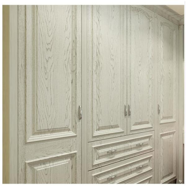 55cm Aluminum Glass Door Wardrobe With Glass Sliding Leather Face Drawers