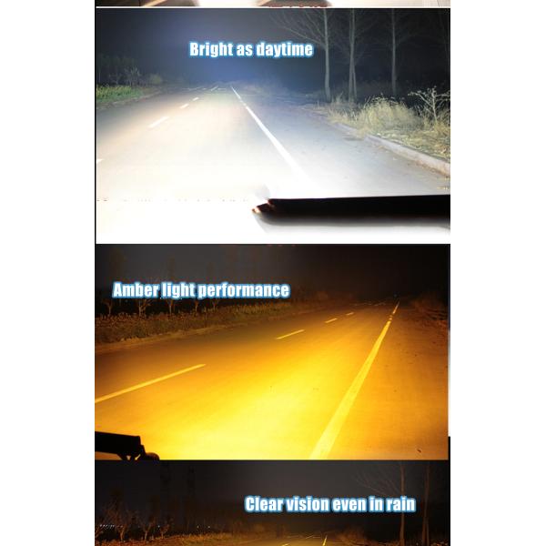 Triple Row Amber LED Light Bar , 22 Inch Amber White LED Light Bar