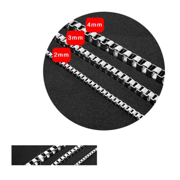 Men's 925 Silver Plated Titanium Stainless Steel Box Chain Necklace (CE496)