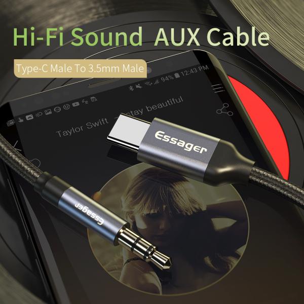 Type C To 3.5mm AUX Headset USB Audio Adapter With Plug In Connection OLP Protection