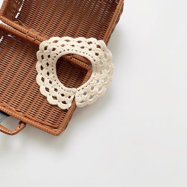 Y-F 2023 Autumn Girls Two Tone Detachable Lace Collar Crochet Kids Cotton Flower Wedding Vintage Collar