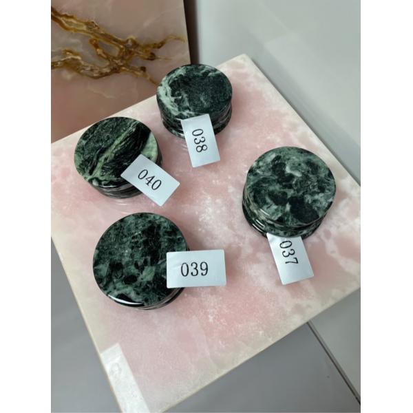 Pradas Verde Green Marble Coasters Natural Luxury For Office Decoration