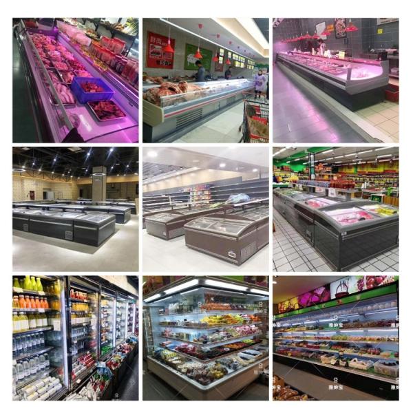 Painted Steel Meat Deli Display Cooler Grey Color Multiscene