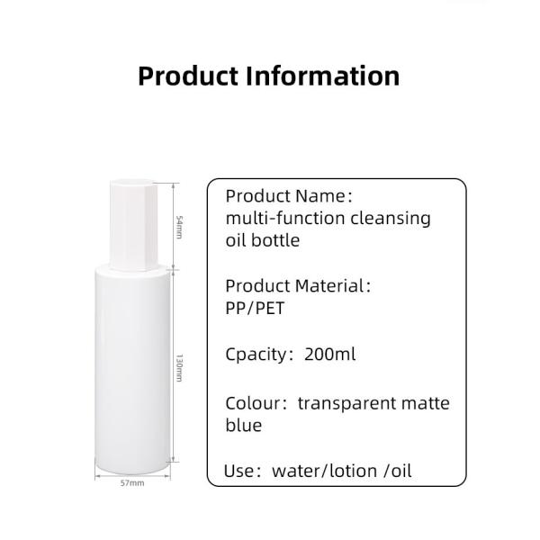 200ml Non Spill Refillable PET Facial Lotion Pump Bottle With Two Shapes Cap