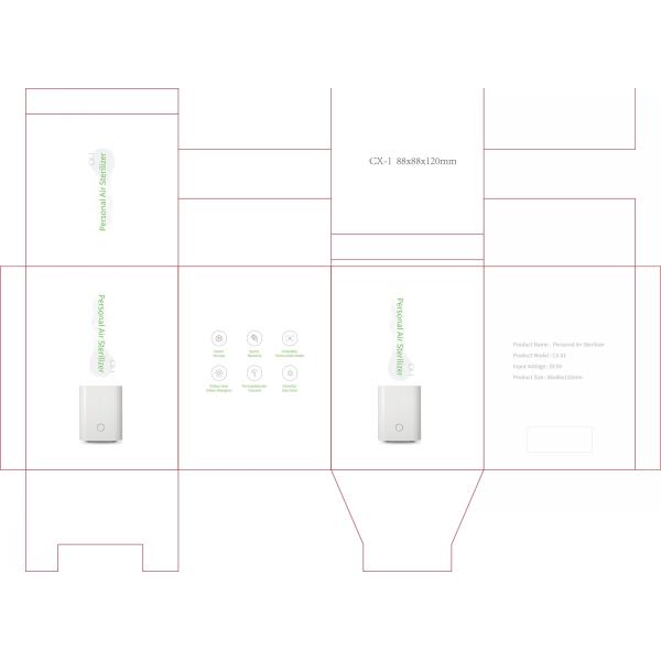 Table top mini purifier with UVC LED disinfection function and active carbon PM2.5 purification