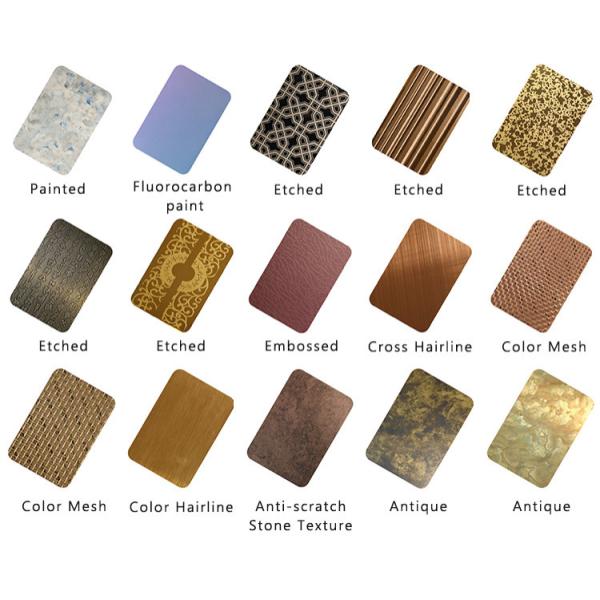 Mirror Etched Decorative Stainless Steel Sheet Gold Wall Cladding Sheet