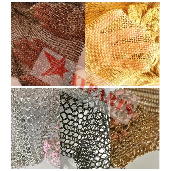 Architectural Metal Round Ring Mesh Curtain With SS Eletroplating