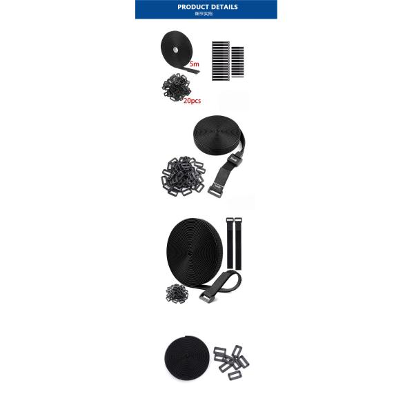 Space Saving Hook And Loop Wire Ties Reusable Adjustable For School Or Office