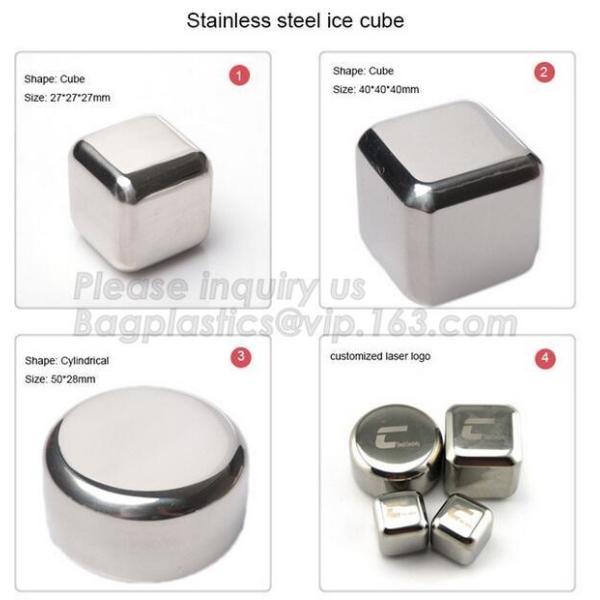 Customized stainless steel whiskey ice cube stone, Mini Stainless Steel Ice Cube Whisky Stone wholesale, bagease, pac