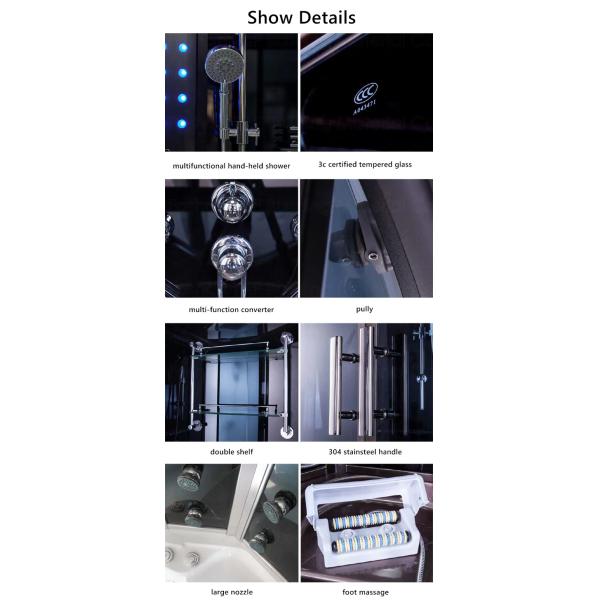 Fan Shaped Bathroom Shower Enclosure , OEM ODM Shower Steam Room Unit