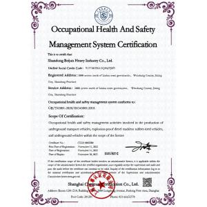 Shandong Beijun Heavy Industry Co., Ltd. Certifications