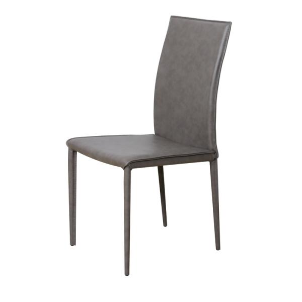 PU Leather Grey Leather Dining Chairs Long Lasting With Iron Frame Dc-7511